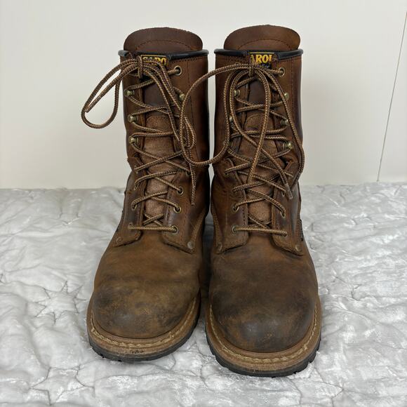 Carolina Men's Elm 8" Waterproof Leather Lace Up Logger Boots Size 8 - Picture 3 of 9